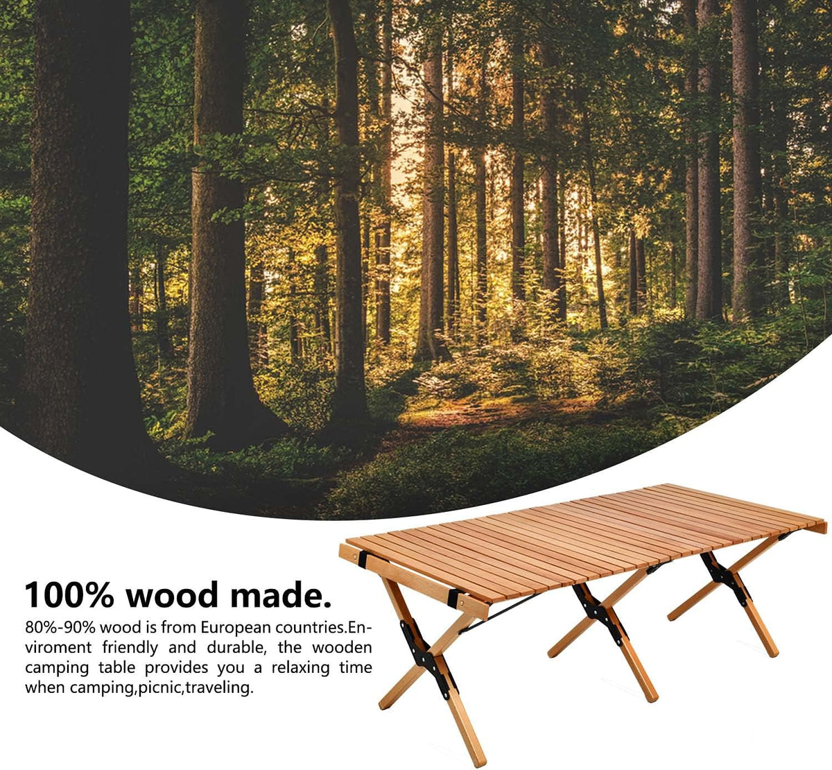 4ft Folding Portable Camping Table with Carry Bag F5990