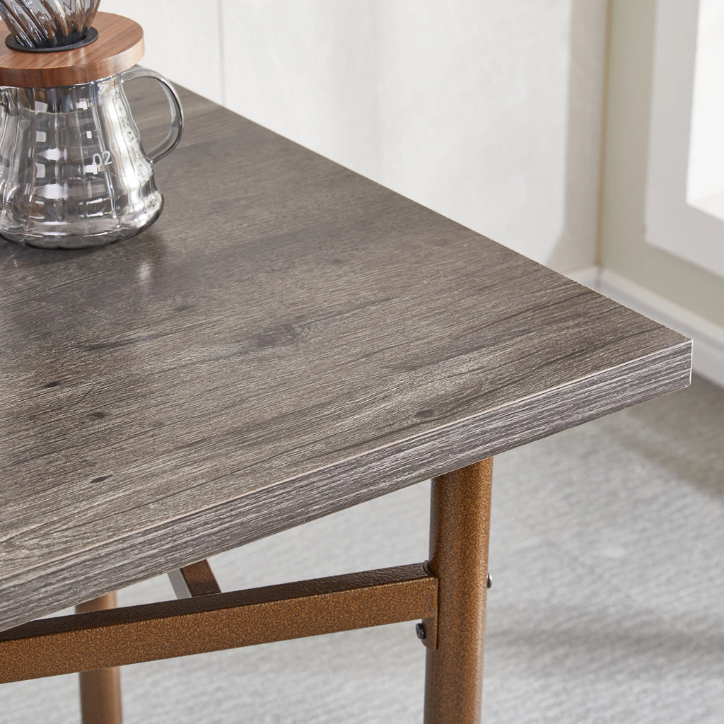 Metal and Wood Square Dining Set for 2 P969863