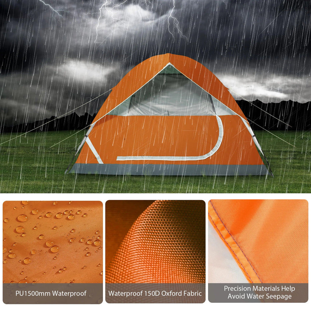 3-4 Person Waterproof Lightweight Dome Camping Tent with Carry Bag O837