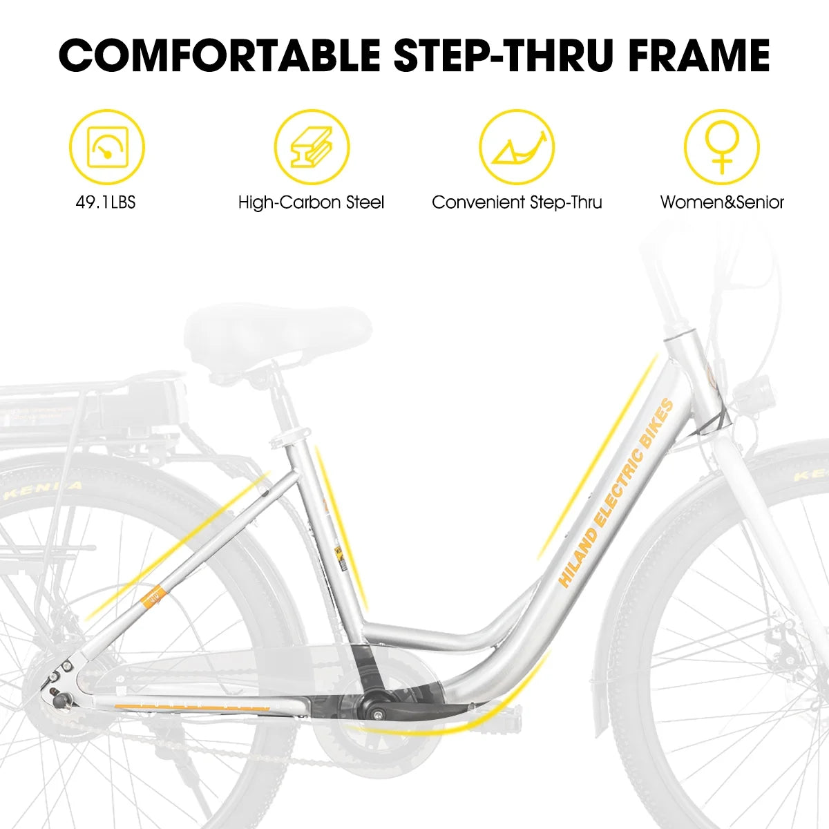 Electric Cruiser Bike 26 36V 7.8 Ah Removable Battery 500W Black O726517