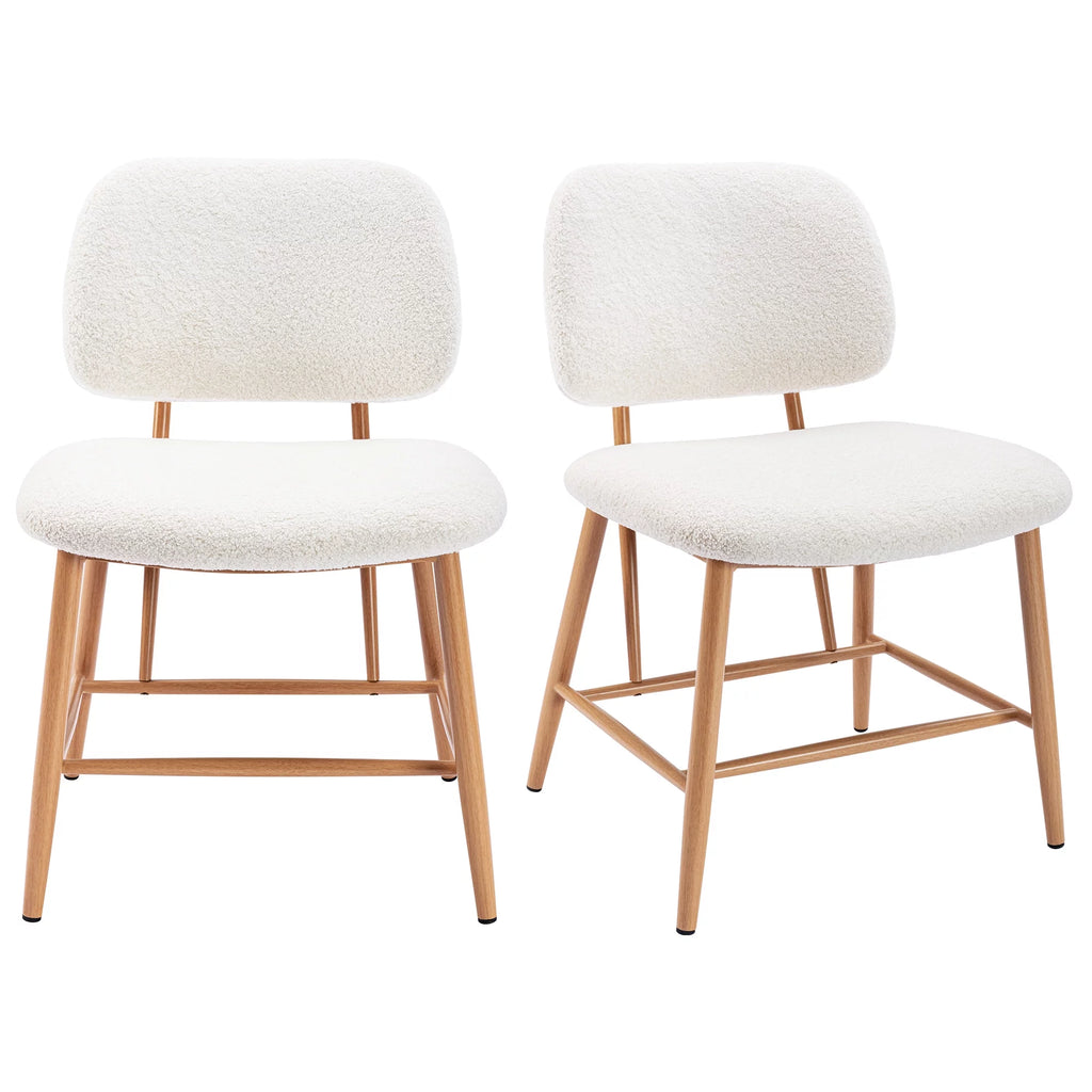 Teddy Upholstered Dining Chairs Set of 2 with Metal Legs D746