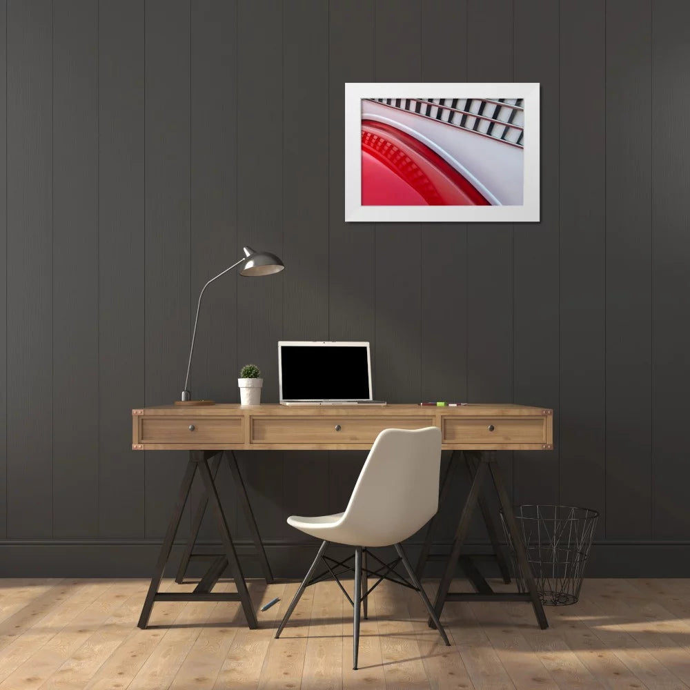 White Modern Wood Framed Art Print V534