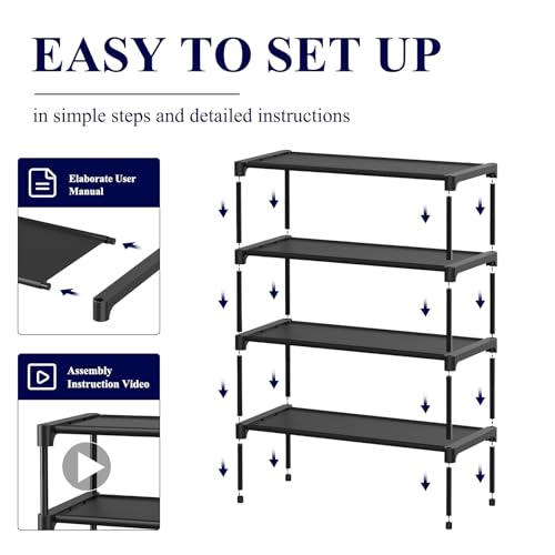 Black Non-Woven Shoe Rack S9830
