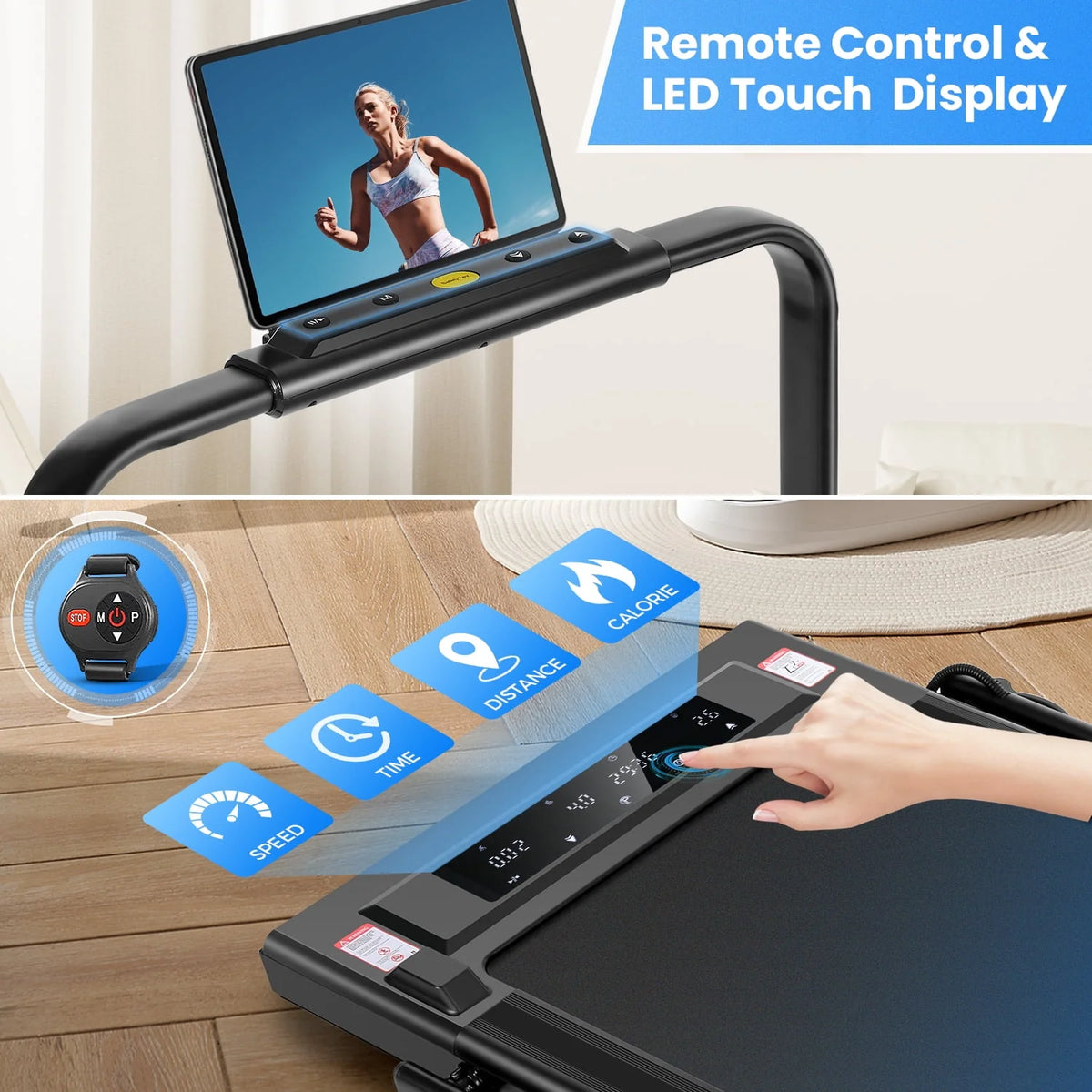 4 in 1 Under Desk Treadmill with 2.5HP Motor, Black P603876