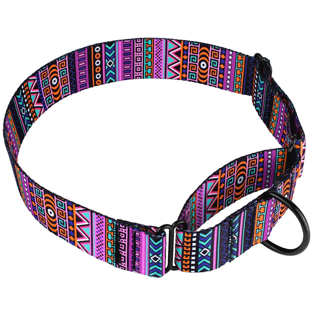 Martingale Dog Collar Nylon Tribal Pattern Adjustable Heavy Duty M733
