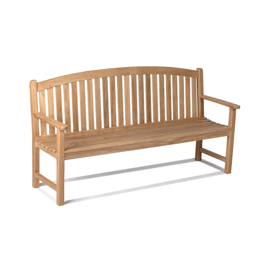 Grade A Teak 71in Bow-Back Bench E5286