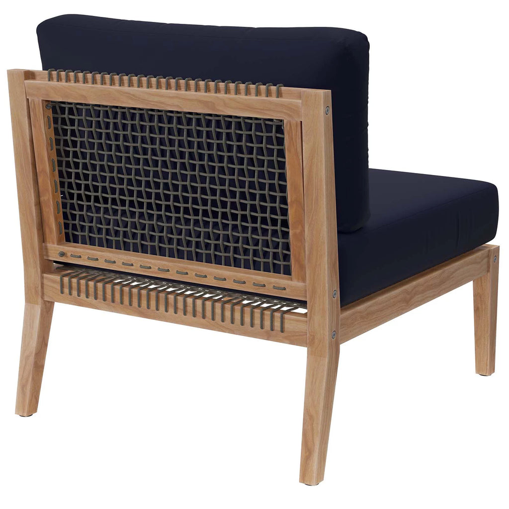 Gray Navy Teak Wood Outdoor Chair T1908