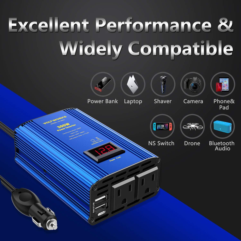 2000W Modified Sine Wave Power Inverter with LCD Display Remote Control 3AC Outlets Dual USB Ports G68138