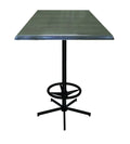 Black 42x22 Indoor/Outdoor Table with Charcoal Top C87636