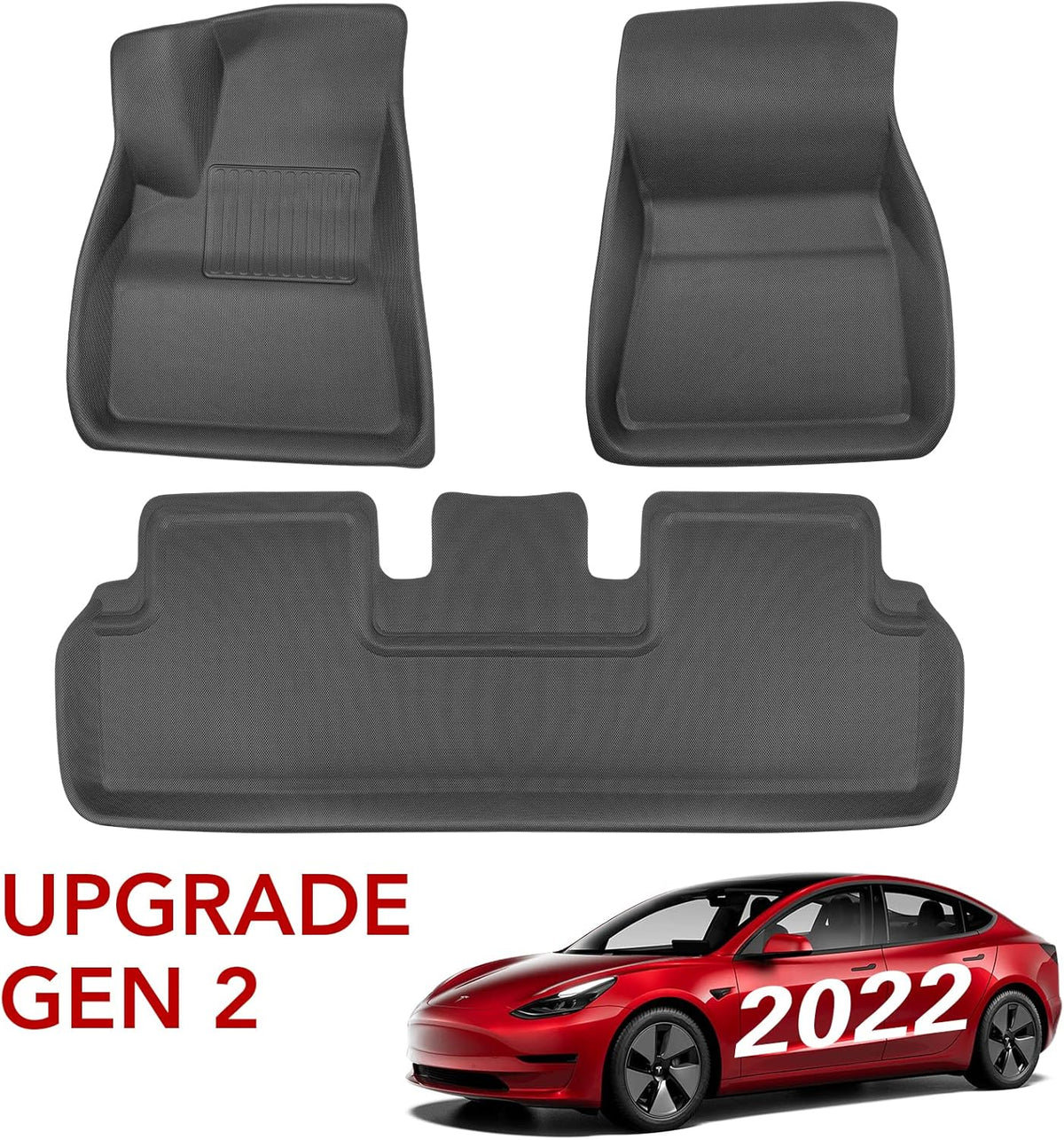 3D All-Weather Anti-Slip Waterproof Floor Liners Set U7250