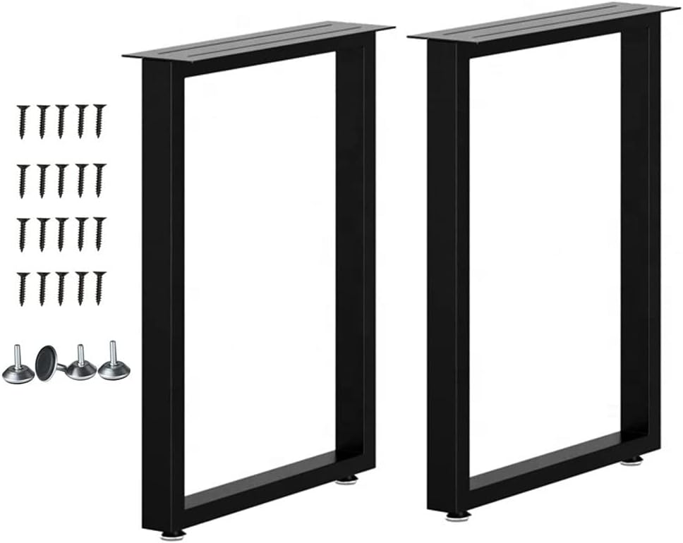 2 Pcs Black Metal Table Legs C78434