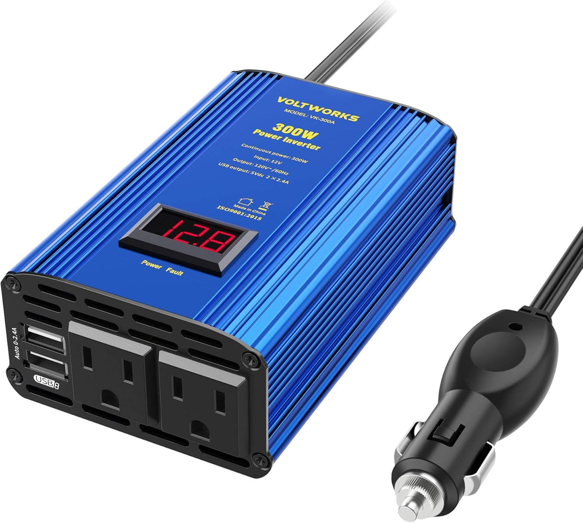 2000W Modified Sine Wave Power Inverter with LCD Display Remote Control 3AC Outlets Dual USB Ports G68138
