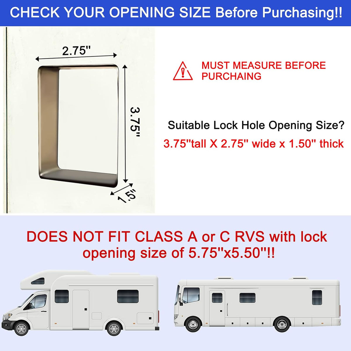 RV Keyless Entry Door Lock with Backlit Keypad E504