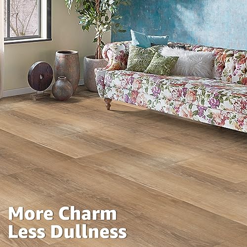 Peel and Stick Vinyl Floor Tiles 30-Pack 12 x 12 inch Self Adhesive Waterproof Taupe Ash J5452