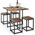 5 Pc Dining Table and 4 Stools Metal Frame Y48218