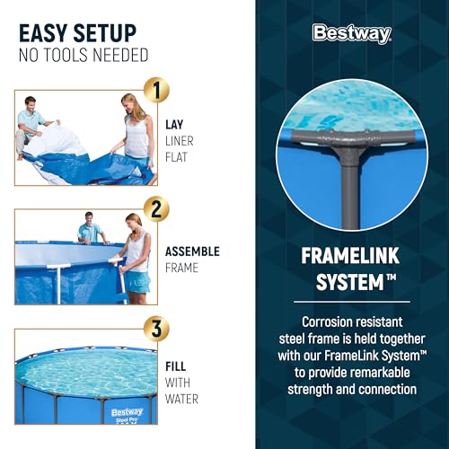 2 Pack 15' x 48" Round Steel Frame Above-Ground Swimming Pool J814696