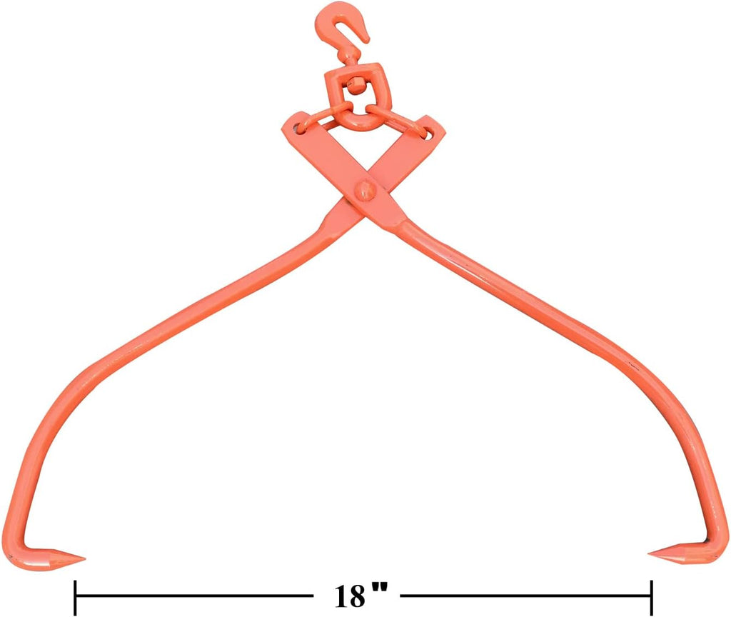 Steel Log Lifting Tongs 18 Inch Jaw Opening Pack of 2 V2830