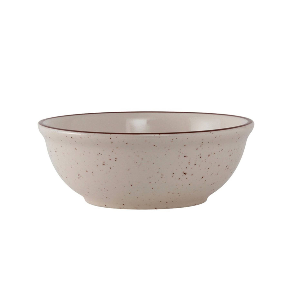 15 oz Narrow Rim Nappie in Eggshell American White with Brown Speckles, Case of 36 B8869