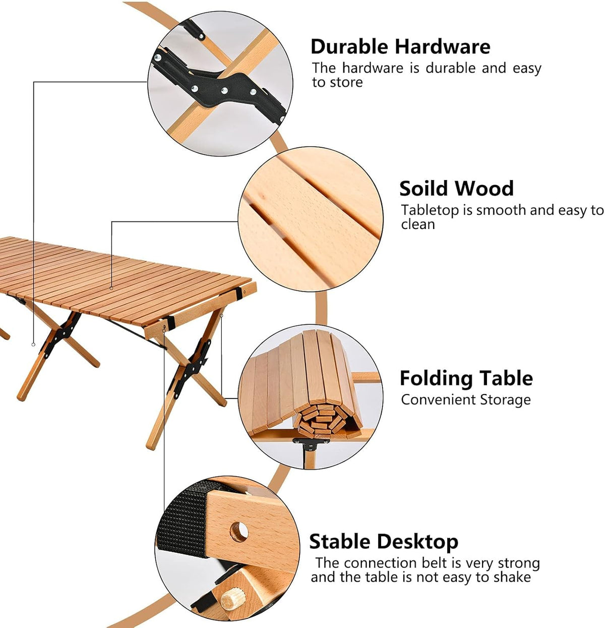 4ft Folding Portable Camping Table with Carry Bag F5990