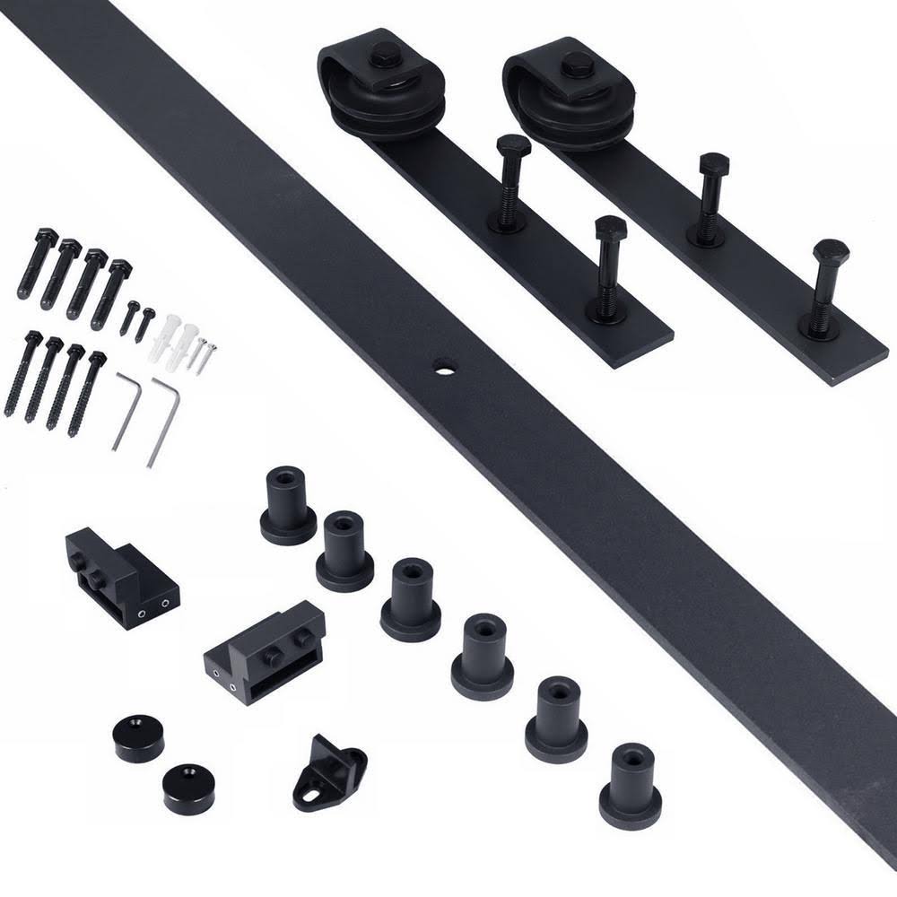36 in. x 84 in. Charcoal Black Knotty Pine Wood Interior Sliding Barn Door Y6118
