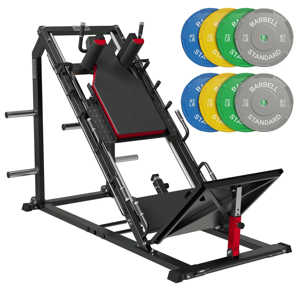 Leg Press Hack Squat Machine with Weight Storage G73630