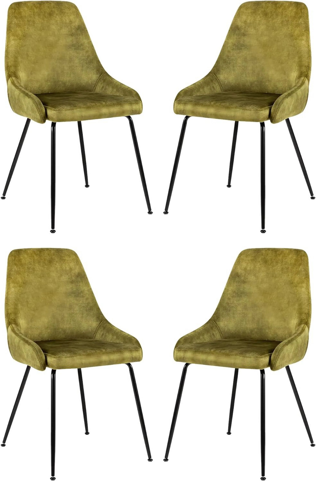 5-Piece Wooden Dining Table Set with 4 Velvet Green Chairs B834