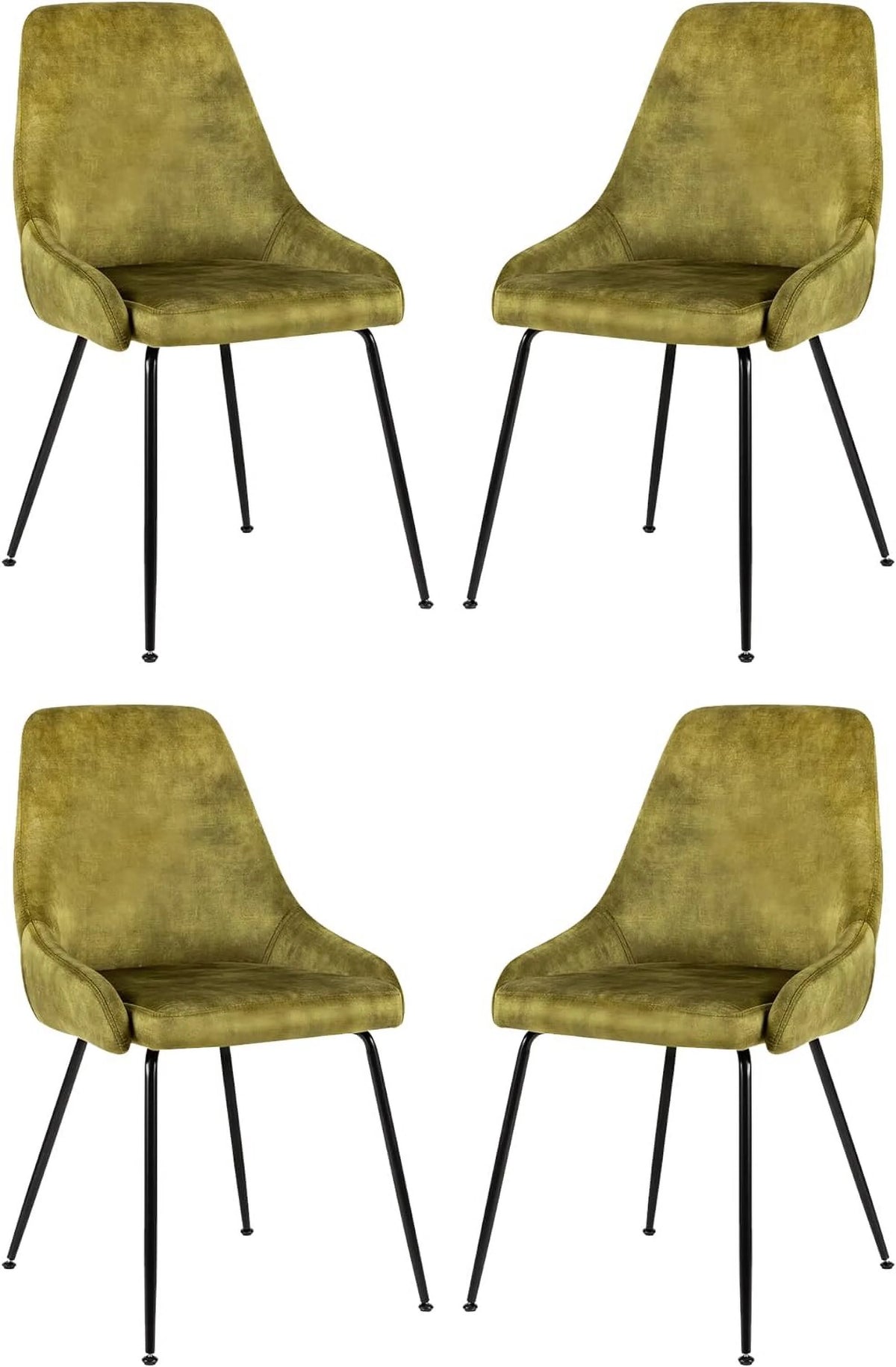 5-Piece Wooden Dining Table Set with 4 Velvet Green Chairs B834