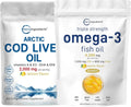 Omega 3 Fish Oil 4200mg Cod Liver Oil 2000mg 360 Softgels Lemon Flavored U247312