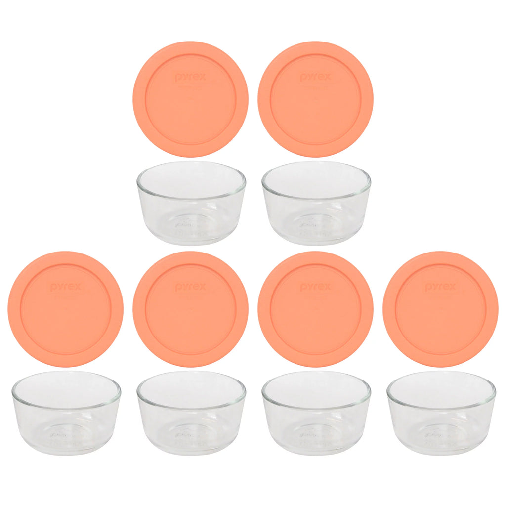 1-Cup Clear Round Glass Food Storage Bowl with Lid, 4-Pack M530