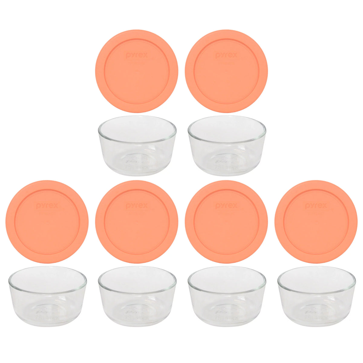 1-Cup Clear Round Glass Food Storage Bowl with Lid, 4-Pack M530