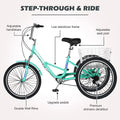 7 Speed Folding Adult Tricycle with Basket L7074