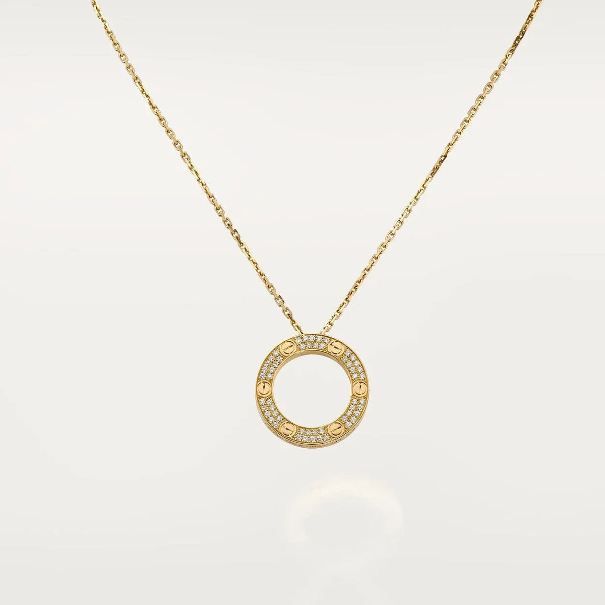 Screw Love Necklace With Diamond Paved T22145