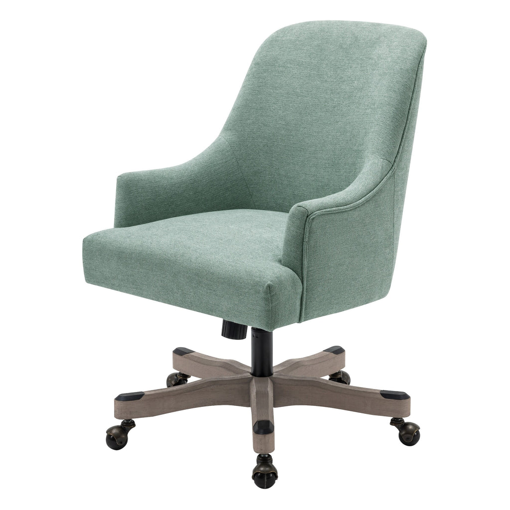 Mint Fabric Office Chair with Wood Base J5634
