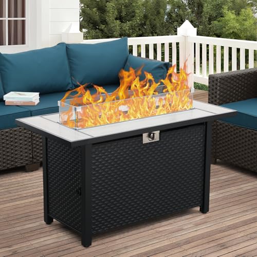 30 Inch Round Steel Gas Fire Pit Table 50000 BTU with Cover F58080