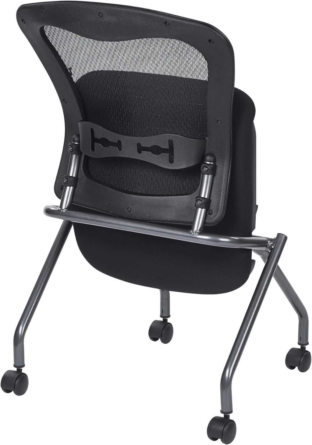 Coal Seat Armless Folding Chair with Casters, 2-Pack E782