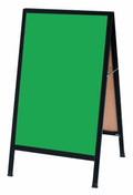 Black Aluminum A-Frame Sidewalk Board with Green Chalkboard B292183