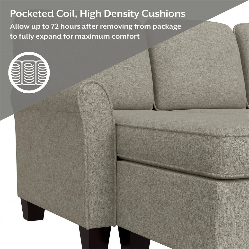 Reversible Sectional Chaise Greige Brown Fabric Q53179