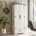 White 2-Door Storage Cabinet with Drawer W264