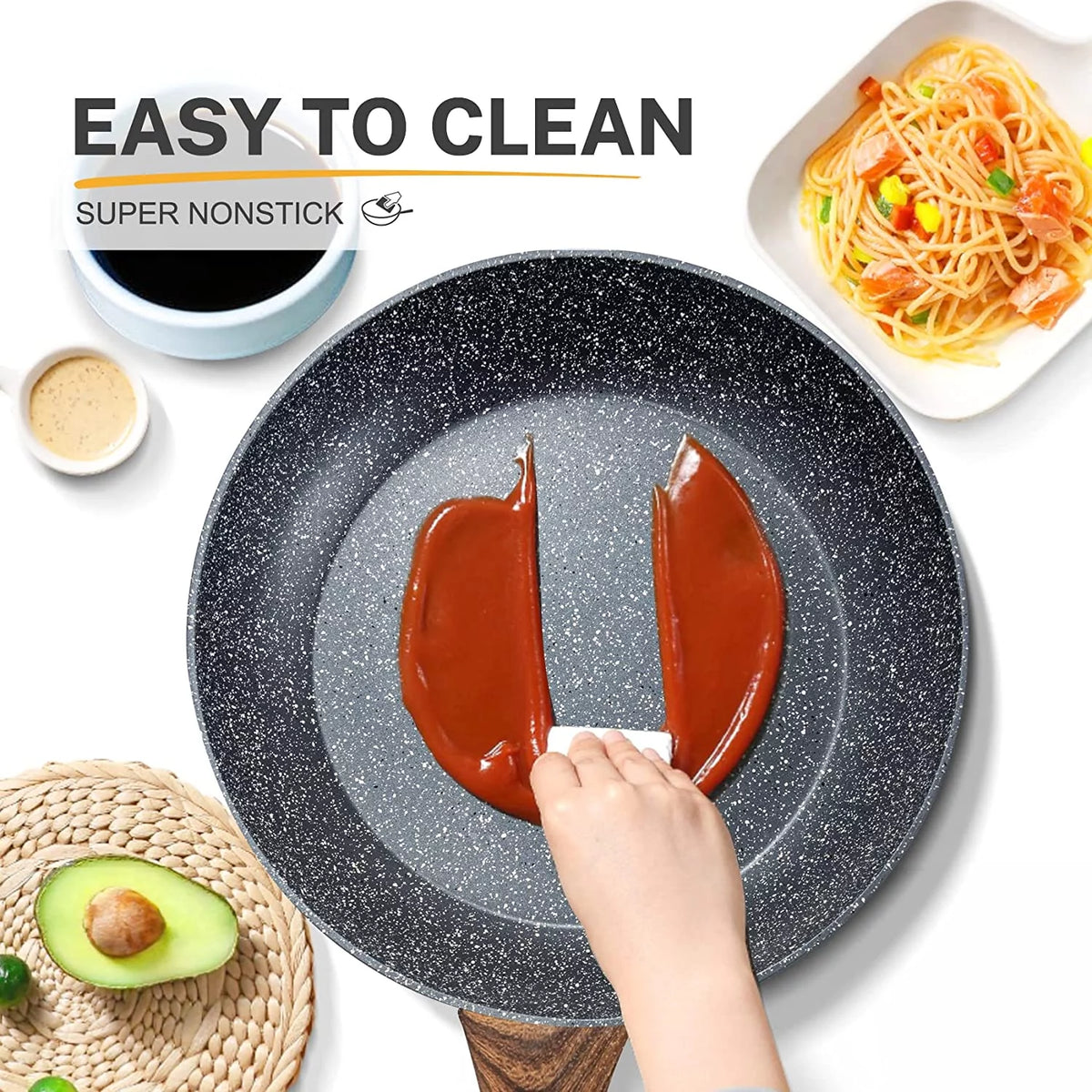 Non Stick Granite 8 Pieces Induction Cookware Set K1575
