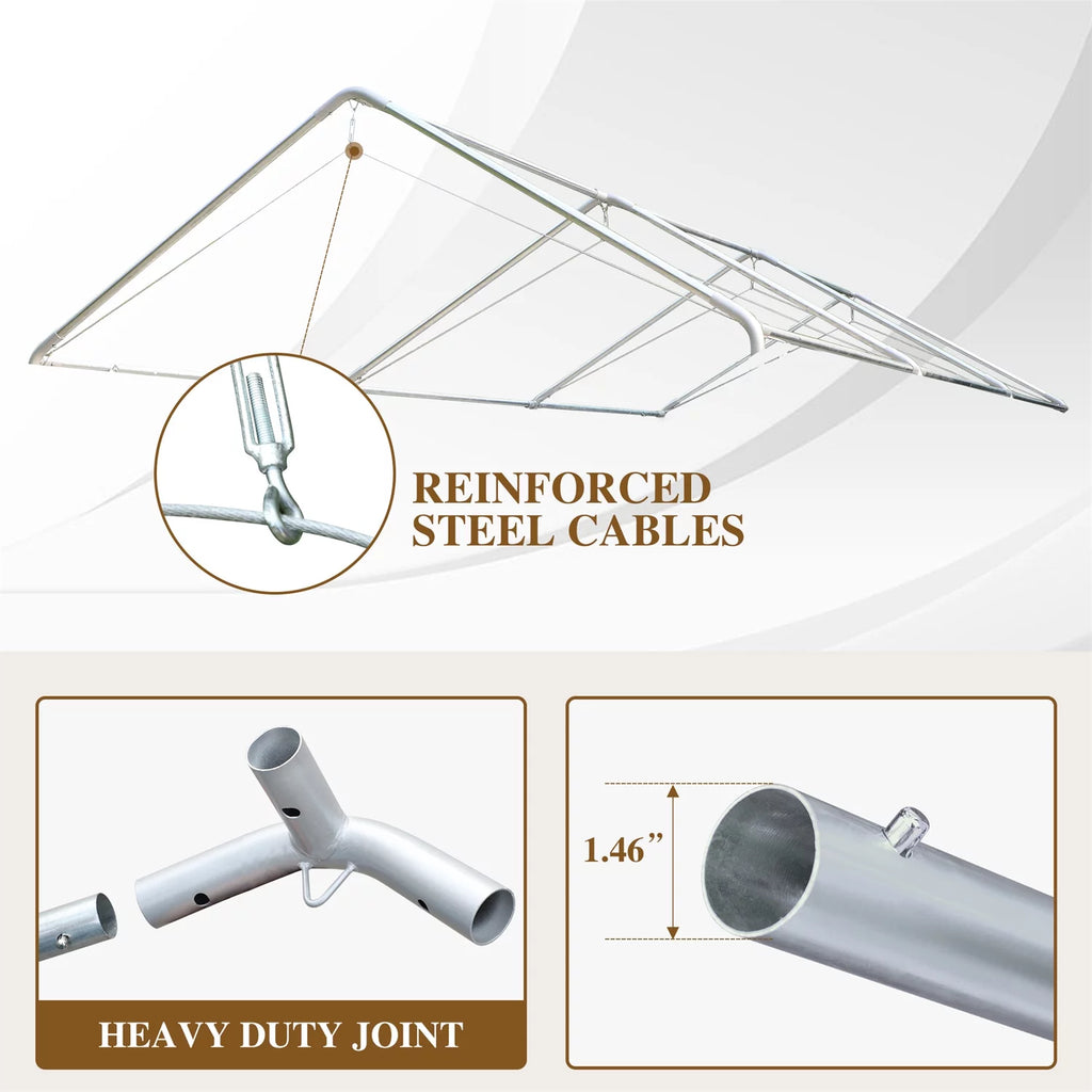 10' X 20’ Heavy Duty Galvanized Carport with 8 Legs I20106