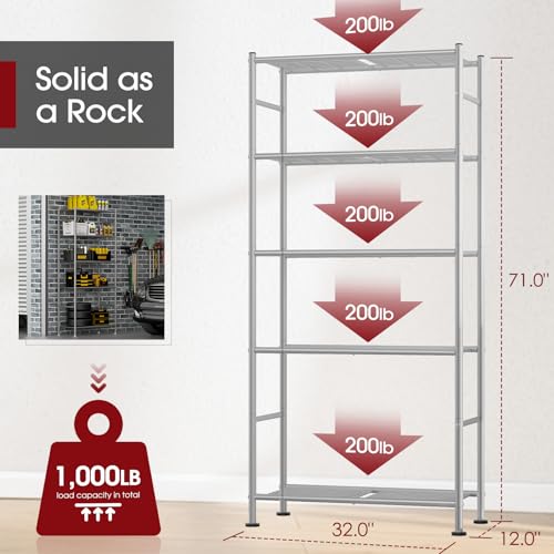 3 Tier Black Metal Storage Shelves J585897