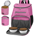 Airline Approved Dog Travel Backpack with 2 Silicone Collapsible Bowls and 2 Food Baskets T496