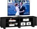 White Oak Wood TV Stand with 8 Open Shelves Z1511