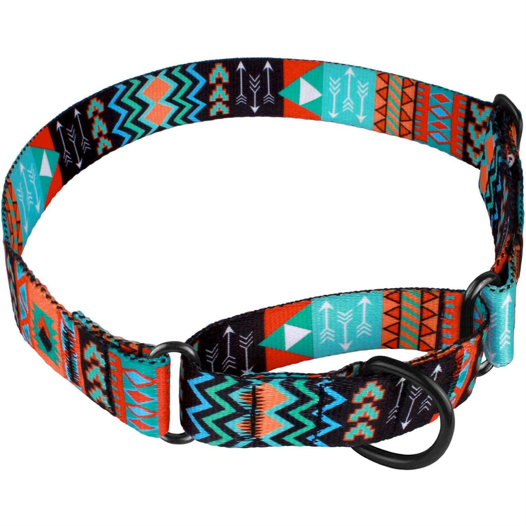 Martingale Dog Collar Nylon Tribal Pattern Adjustable Heavy Duty M733