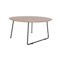 Mid Century Modern Round Coffee Table with Wood Top B1961