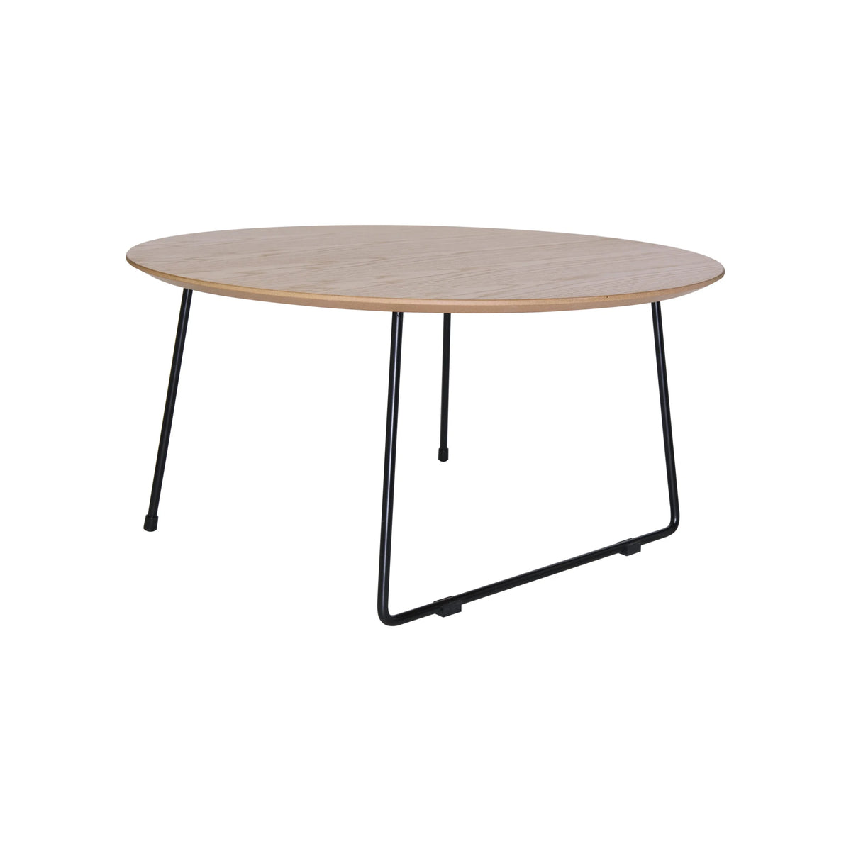 Mid Century Modern Round Coffee Table with Wood Top B1961