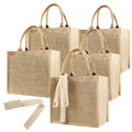 8 Pcs Burlap Tote Bags with Ribbon Z4812
