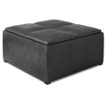 35 inch Square Storage Ottoman Faux Leather G554298