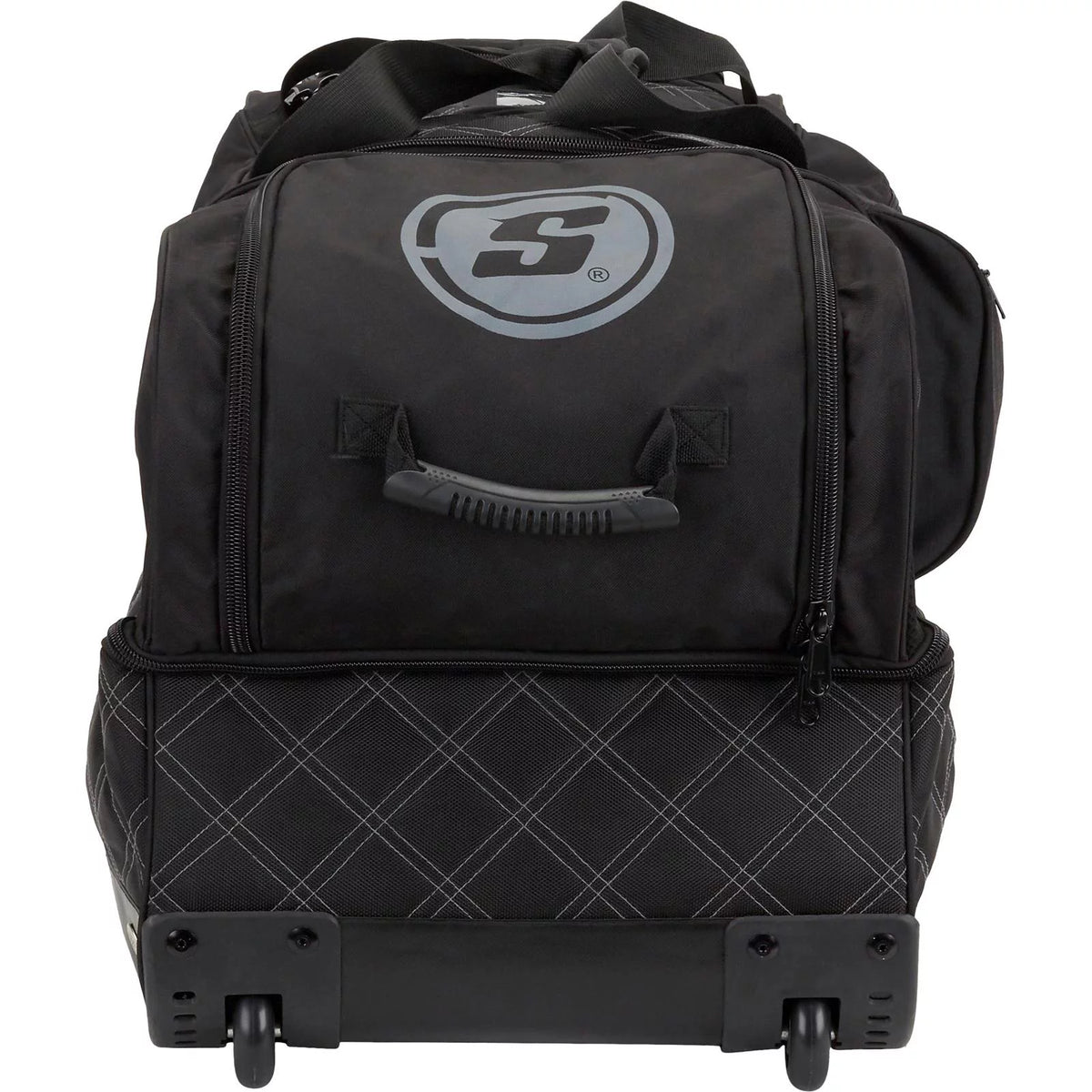 Large Multi-Compartment Nylon Travel Gear Bag with Wheels R44061