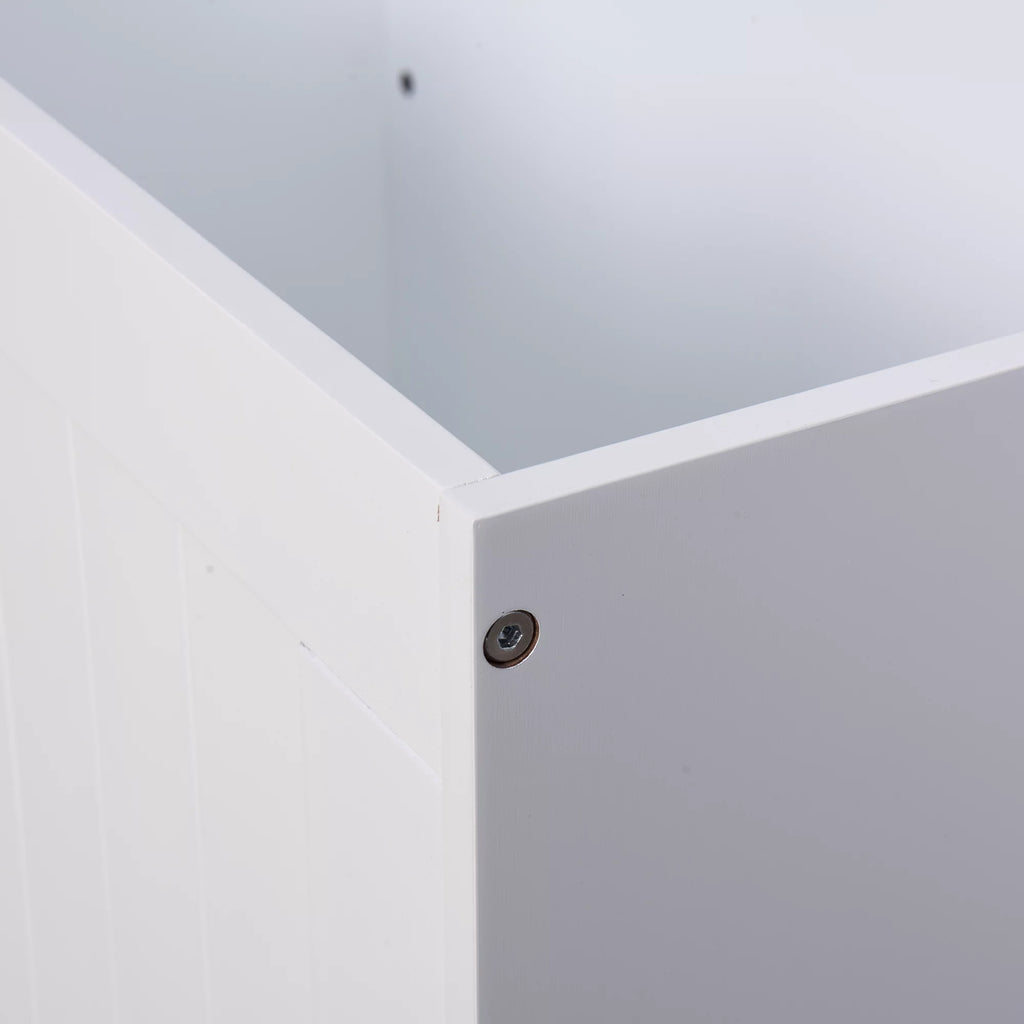 White Lift Top Storage Bench with Safety Hinge B508